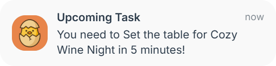 Task reminder notification